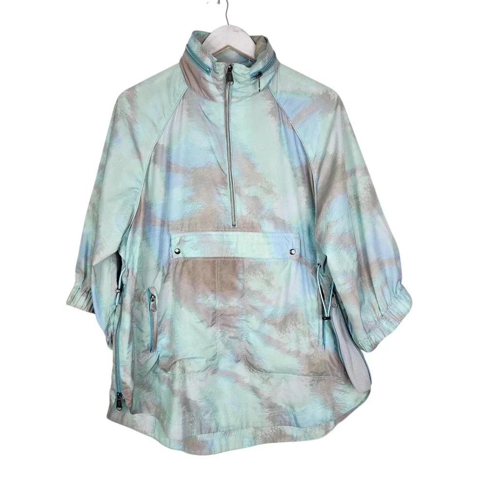 Free People To Dye For Jacket Womens XS Blue Packable Fanny Pack Hooded Pockets
